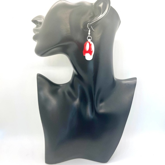 Mushroom Earrings - Mario Earrings - Retro Earrings - Y2K Earrings - Hippie Earr - Picture 6 of 8